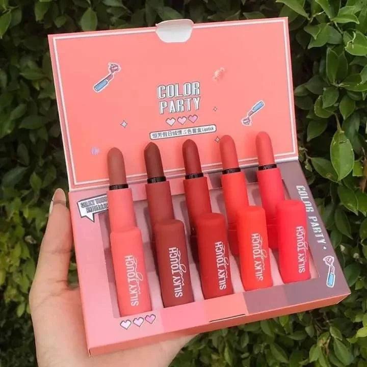 5pcs Silky Touch Color Party Lipstick
