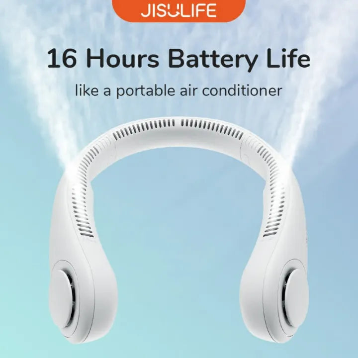 Portable Bladeless Neck Fan – USB Rechargeable 360° Cooling Hanging Fan