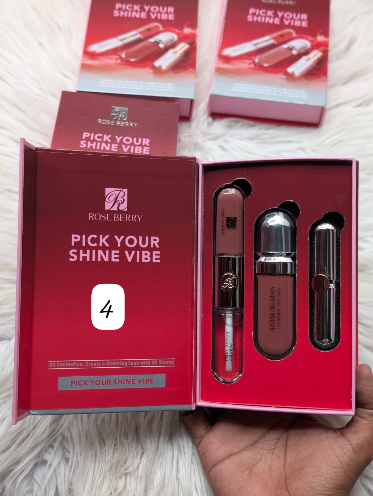Rose berry 3D makeup kit 3-in-1 set