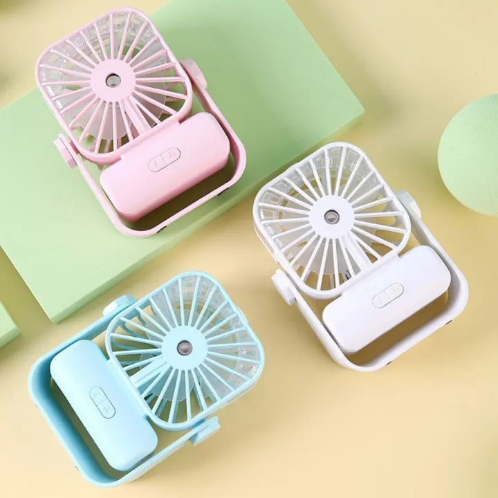 USB Desk Fan With Spray Rechargeable