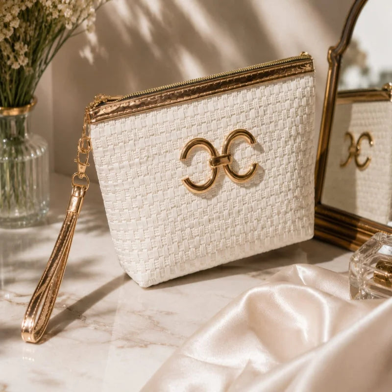 Elegant Woven Makeup Organizer Bag – Each