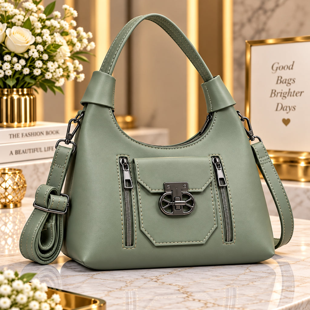 Women's Classic Leatherette Shoulder & Crossbody Bag