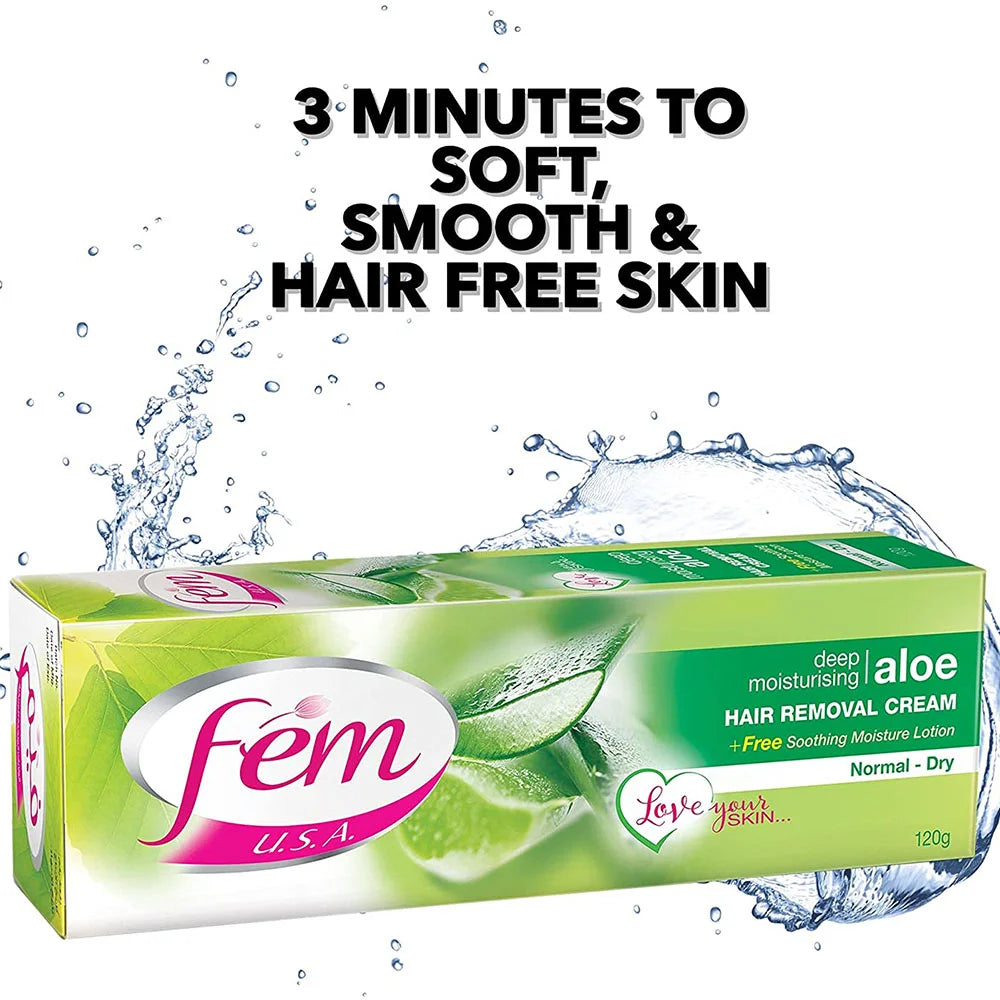 Fem USA Hair Removal Cream with Aloe Vera - 120g