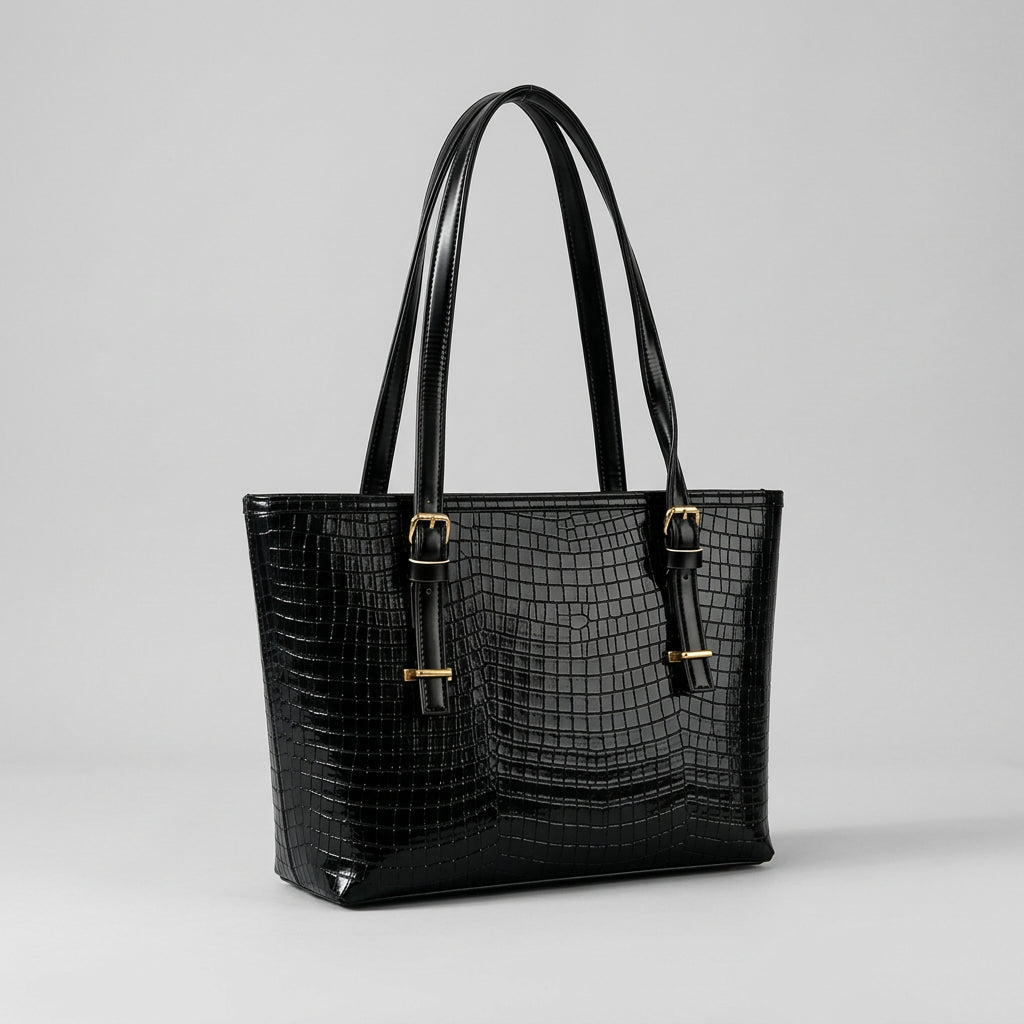 Timeless Elegance Croc Pattern Tote Shoulder Bag