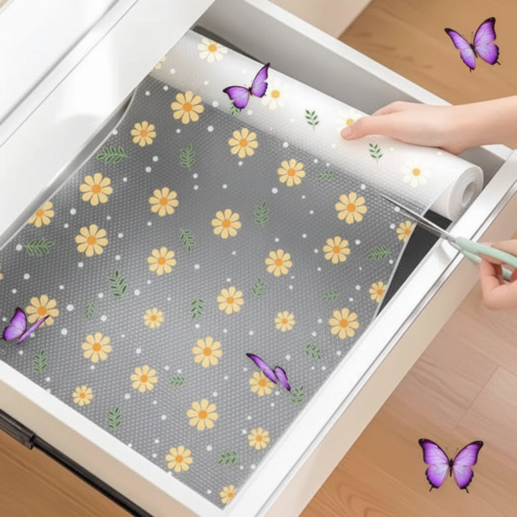 Floral PVC Drawer & Shelf Liner - Each