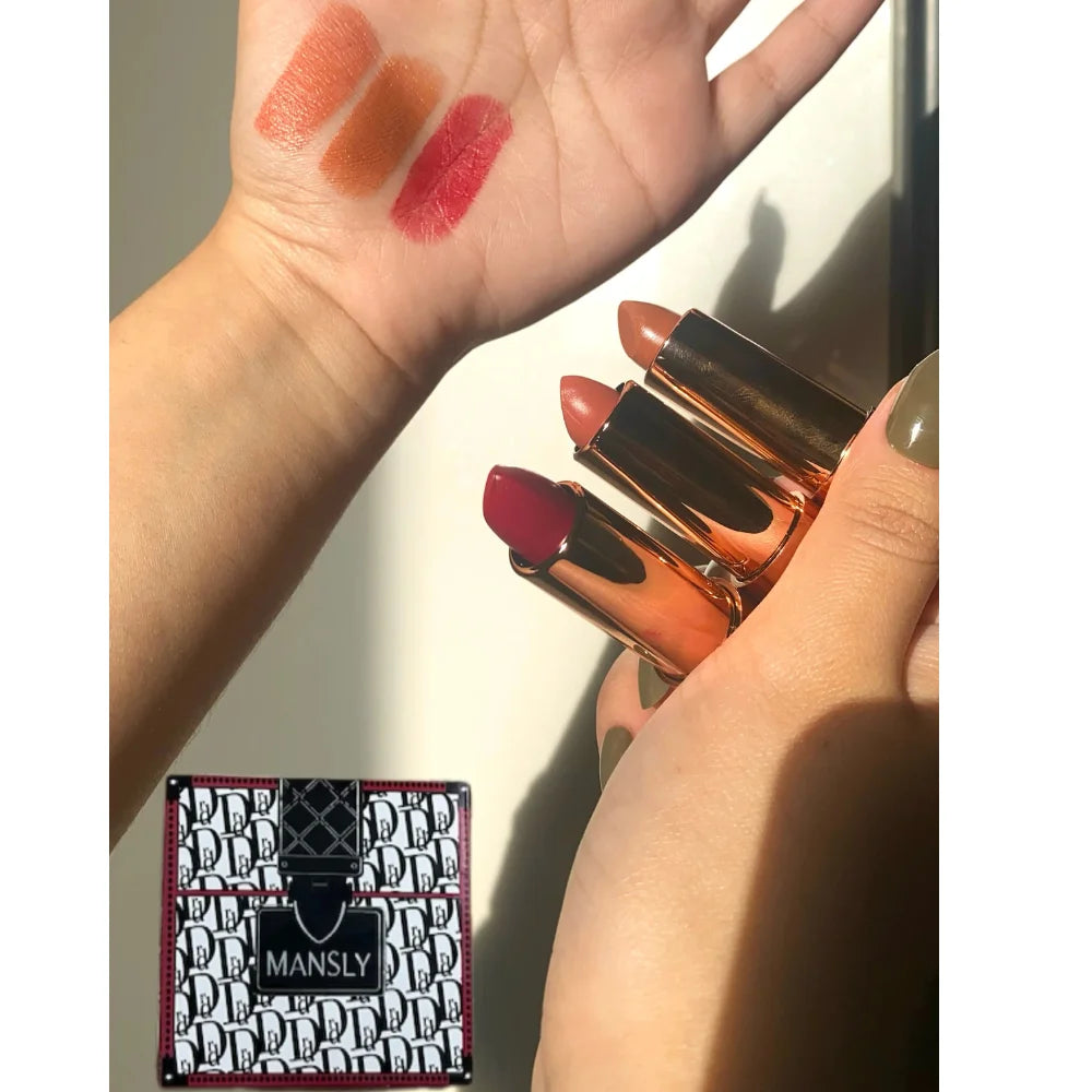 Mansly Velvet Touch Lipstick Trio Set – 3 Pcs
