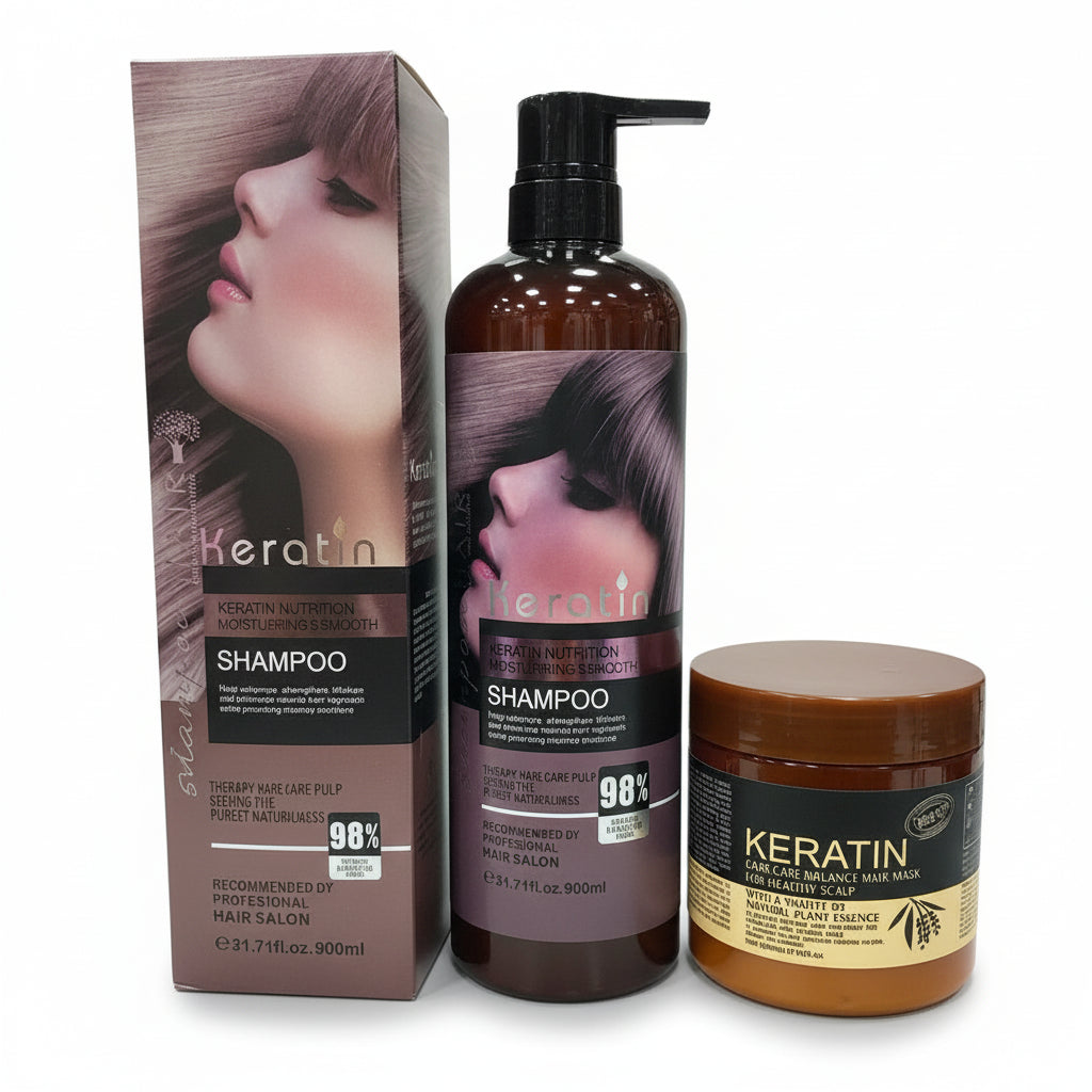 Keratin Shampoo 900ml + Keratin Mask 500ml