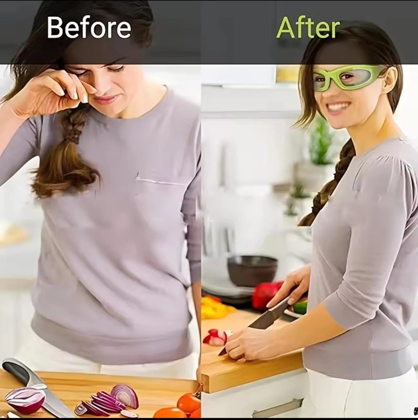 Anti Tear Onion Cutting Goggles & Kitchen Safety Glasses - Each