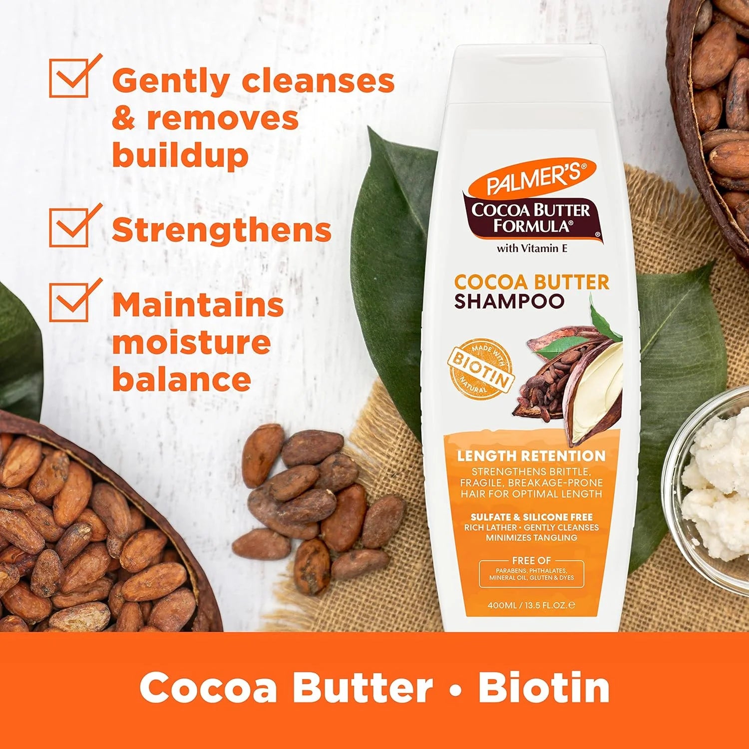 Palmer's Cocoa Butter Formula Biotin Length Retention Shampoo - 400ml
