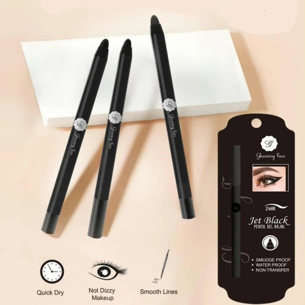 Glouwing Face Jet Black Pencil Gel Kajal - Each