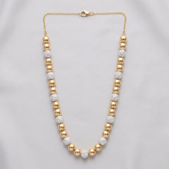 Gold & Crystal Bead Strand Necklace