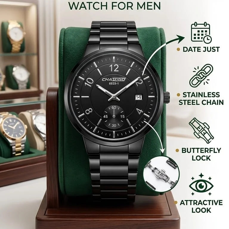CHAXIGO Obsidian Matte Midnight Steel Men's Watch