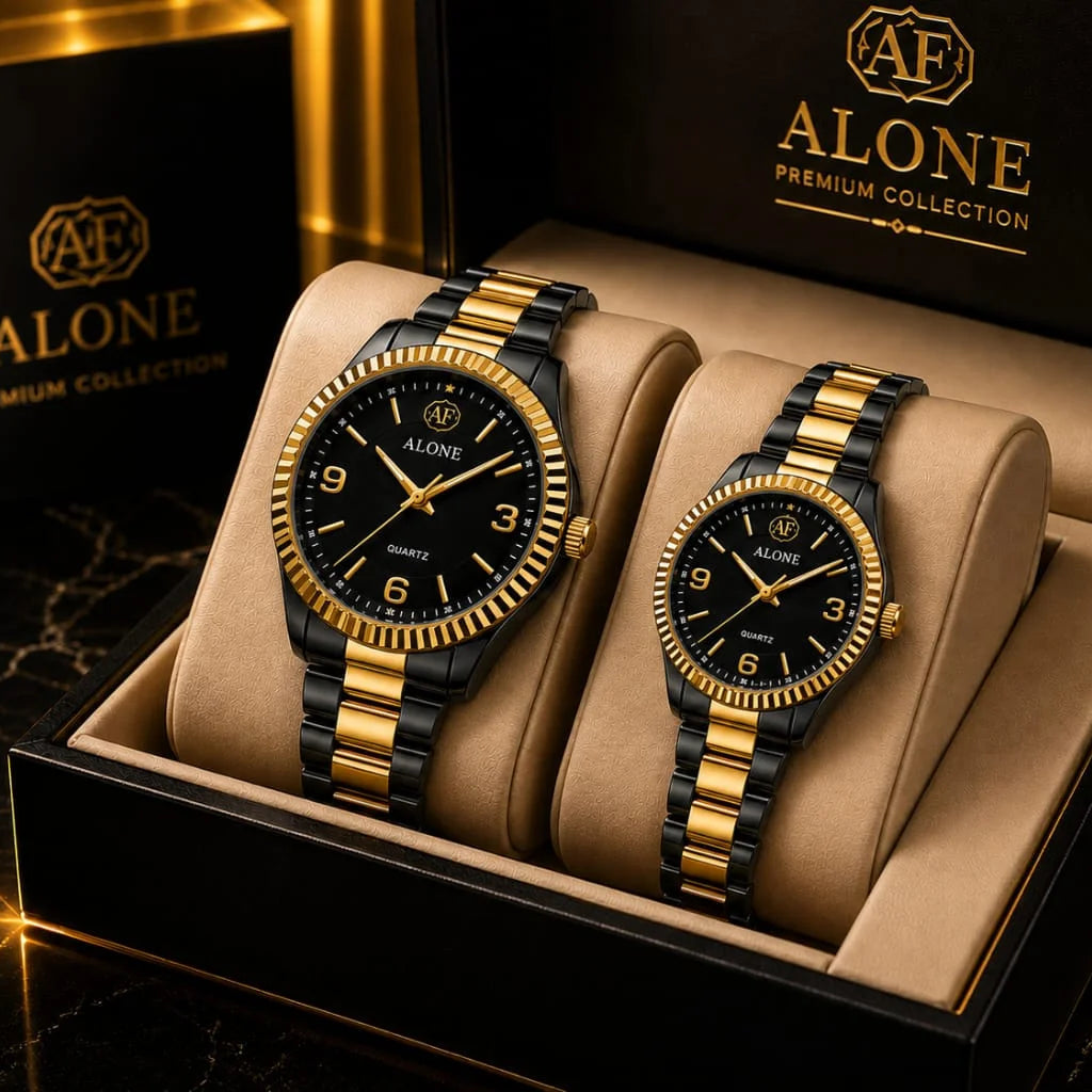 Alone Premium Collection Stainless Steel Couple Watch Set