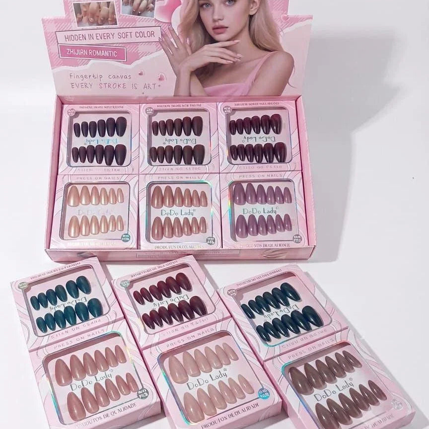 DoDo Lady Zhijian Romantic Press On Nails Set - 12Pcs