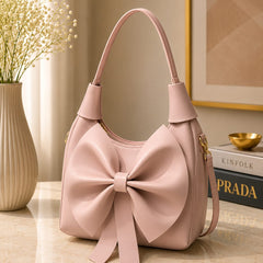 Bow Handbag | Vegan Leather Shoulder Bag for Women