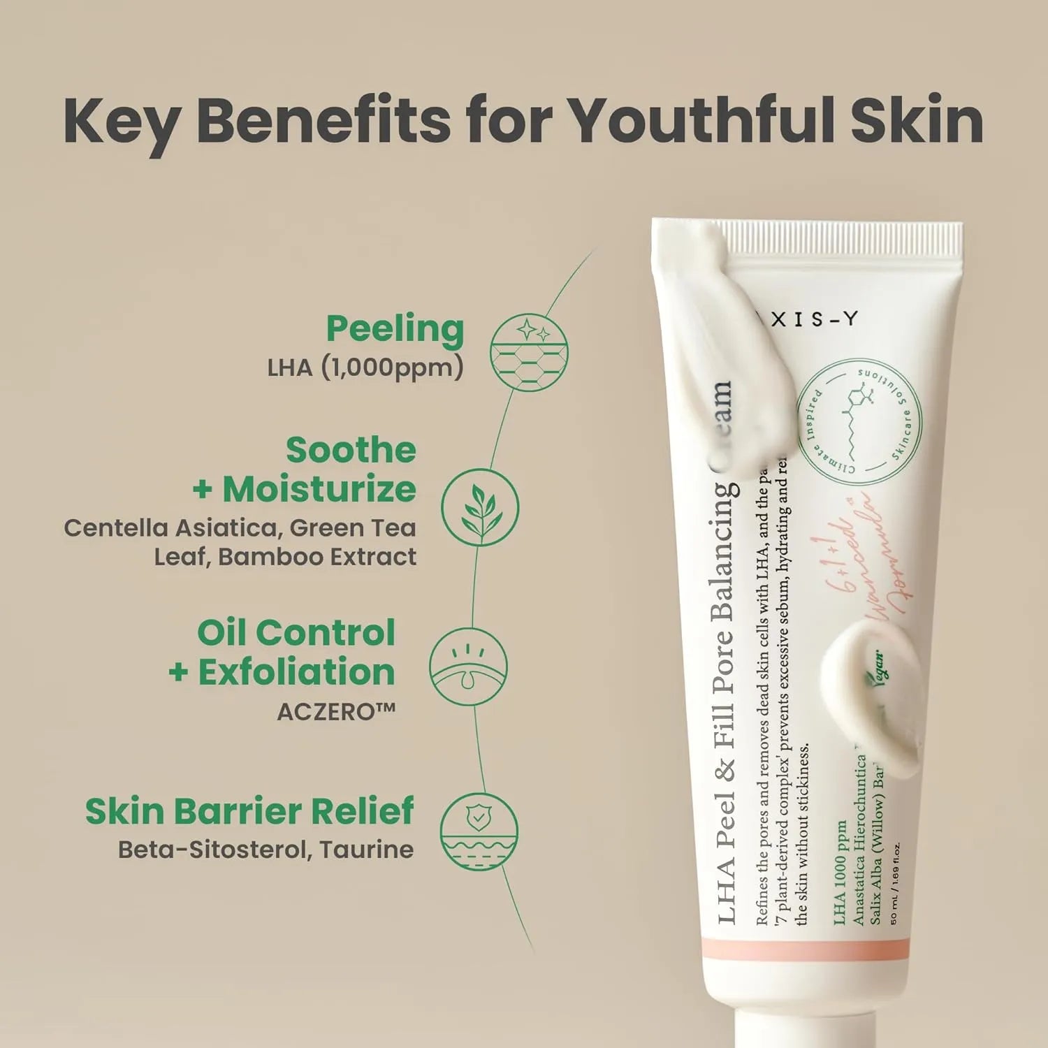 AXIS-Y LHA Peel & Fill Pore Balancing Cream - 50ml