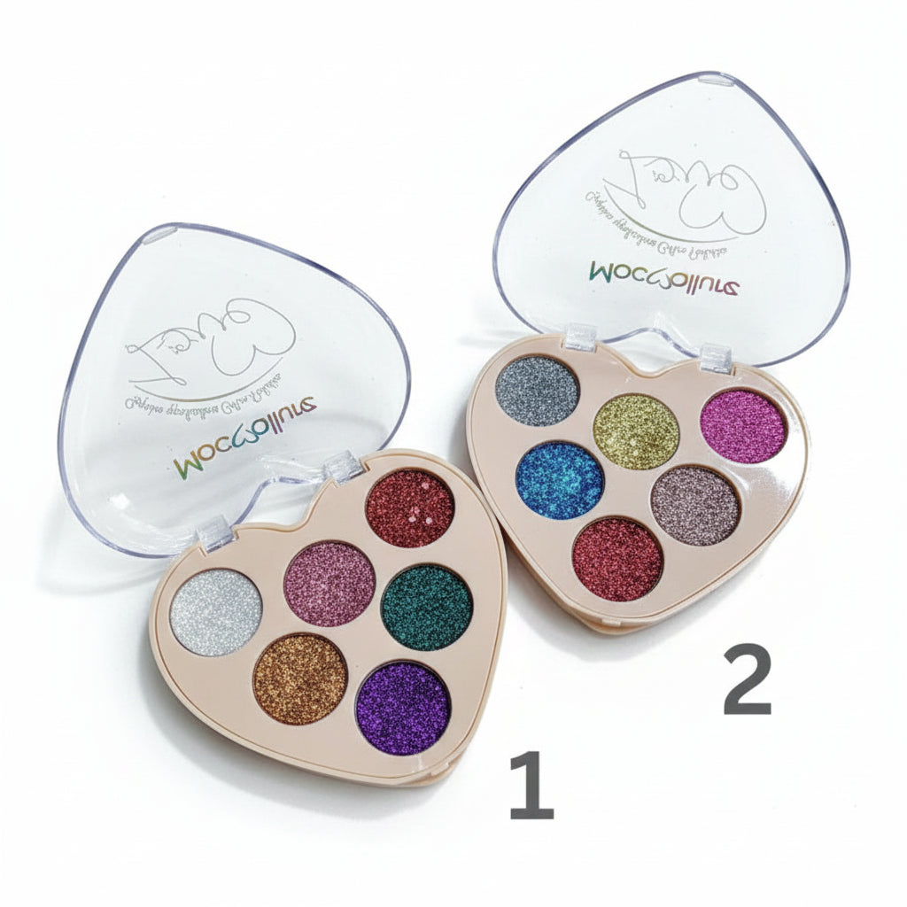 Mocallure Heart Glitter Eyeshadow Palette - 6 Colors