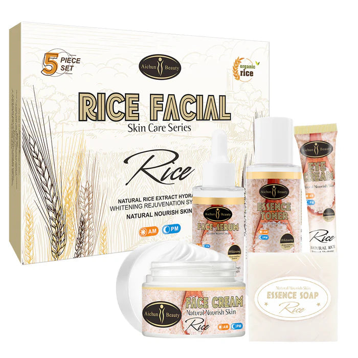 Aichun Beauty 5 Pieces Organic Rice Facial Skin Care Set