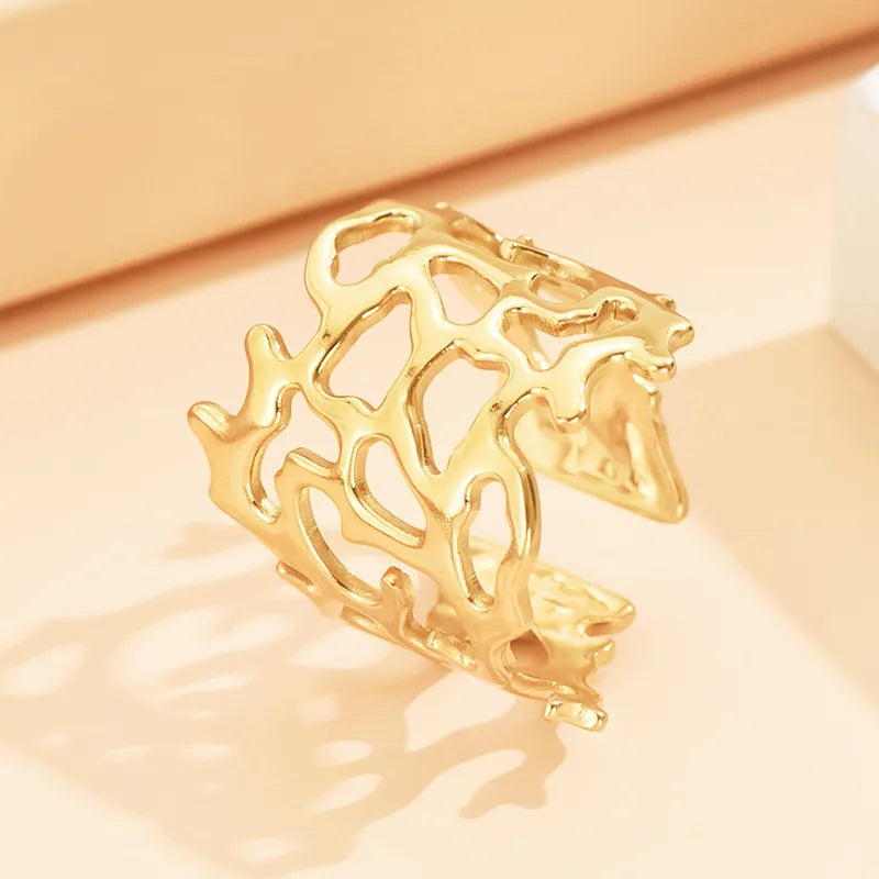 Stainless steel Cuff Style Adjustable Ring