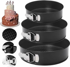 Pack of 3 Non-Stick Round Cake Pan Set | Pans for Layered Cakes