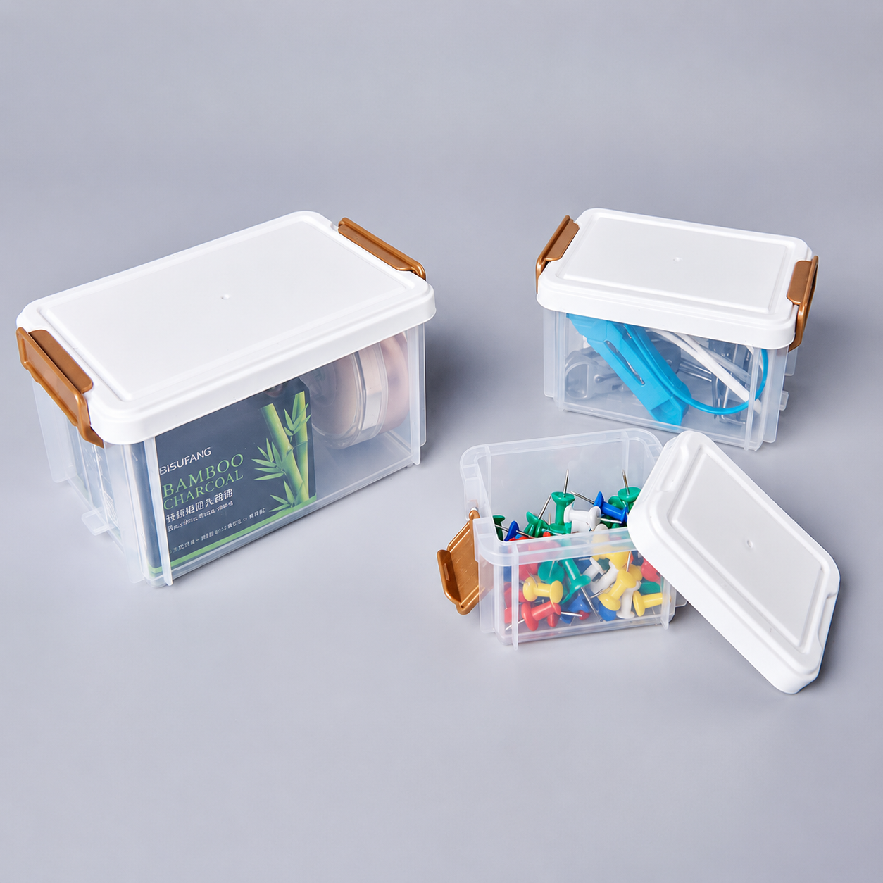 3Pcs Set Multi Purpose Stackable Storage Box Organizer