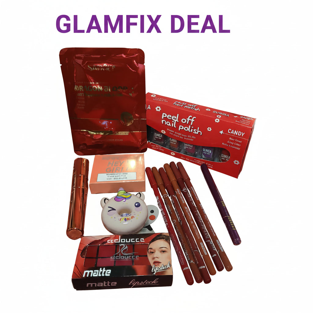 Pack Of 08 GLAM FIX DEAL – Complete Makeup Essentials Kit