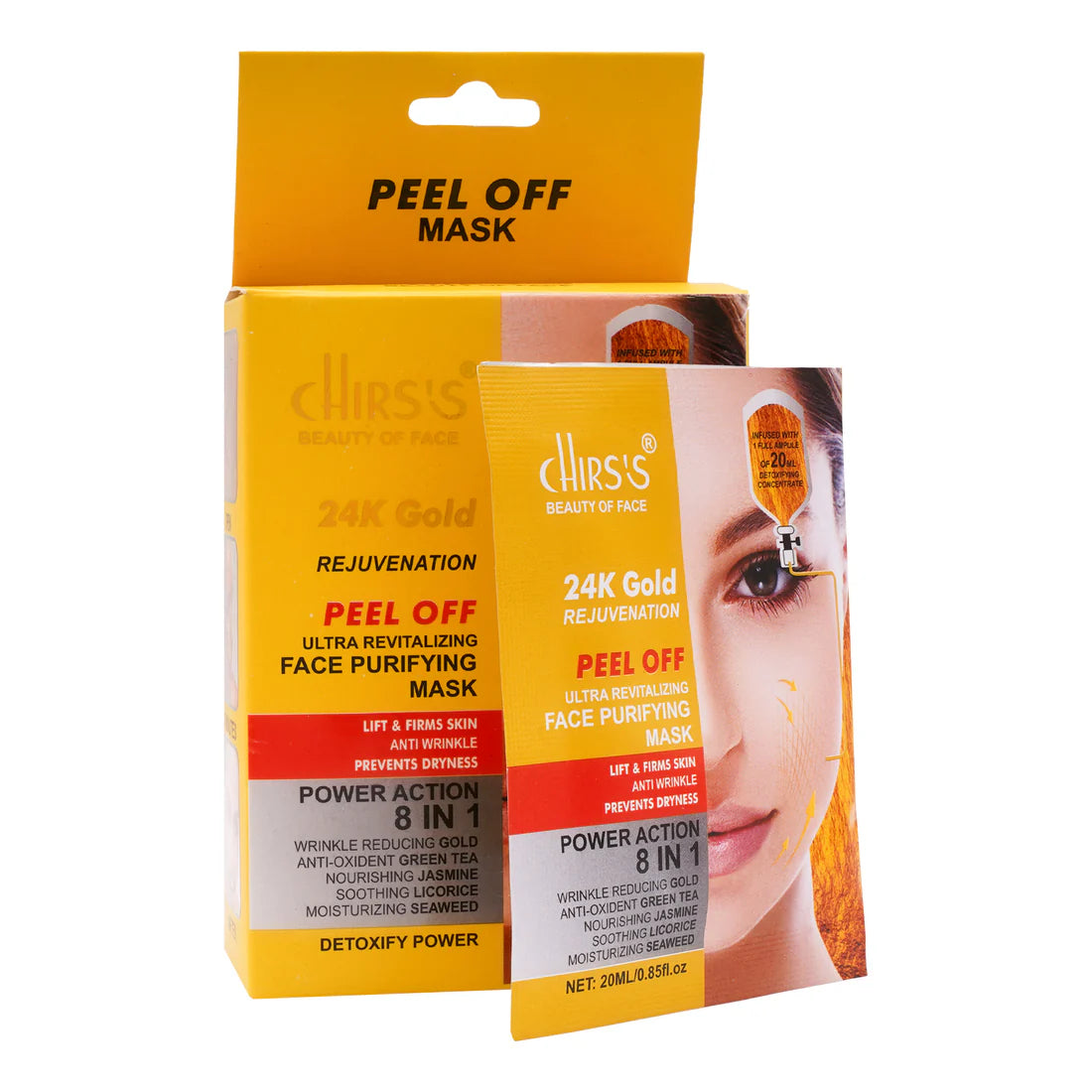 Chirs's 24k Gold Rejuvenation Peel Off  Mask 8 in 1 Face Purifying