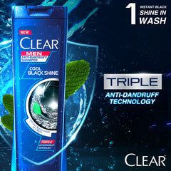 Clear Men Triple Anti-Dandruff Cool Black Shine Shampoo 185ml