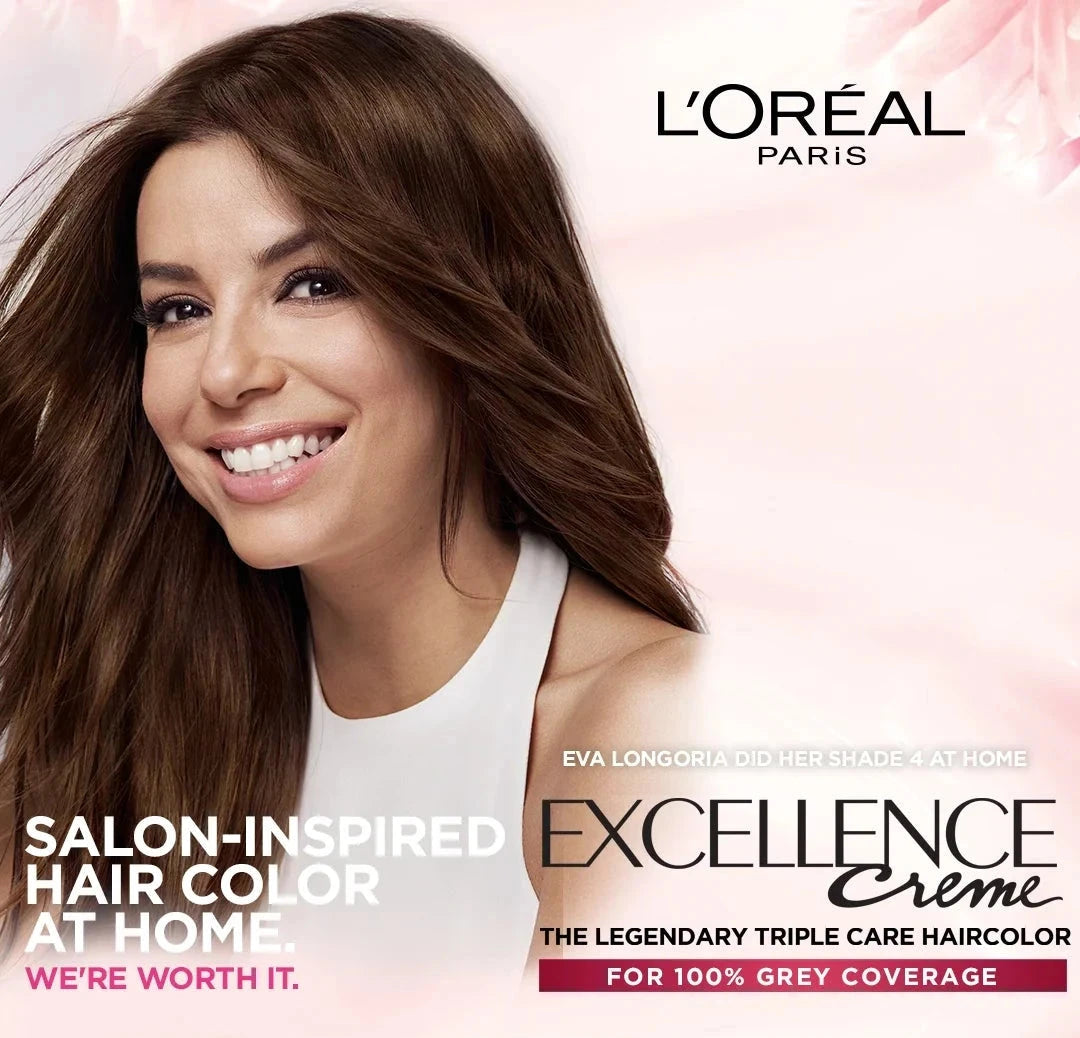 L'Oreal Paris Excellence Crème Permanent Hair Color, 4.0 Brown