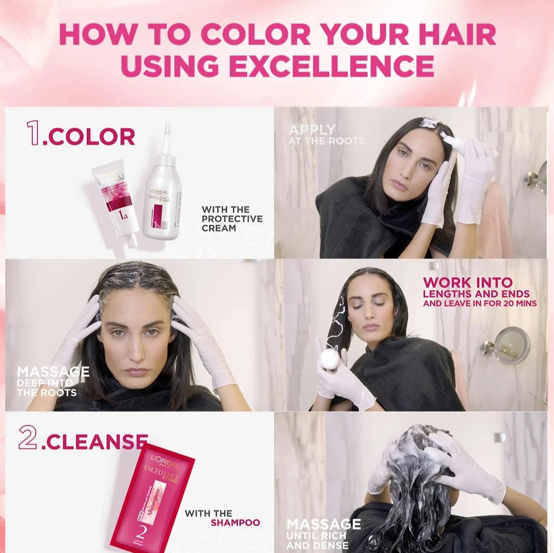 L'Oreal Paris Excellence Crème Permanent Hair Color, 4.0 Brown