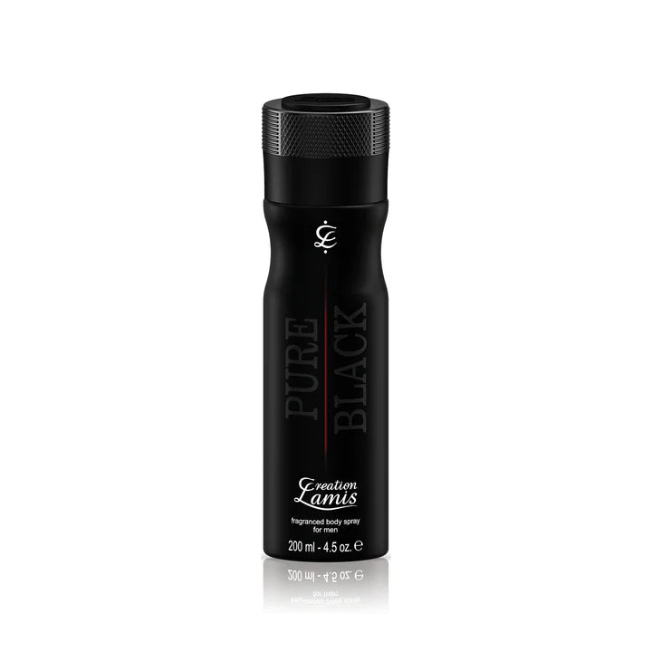 Creation Lamis Pure Black Fragrance Body Spray for Men - 200ml