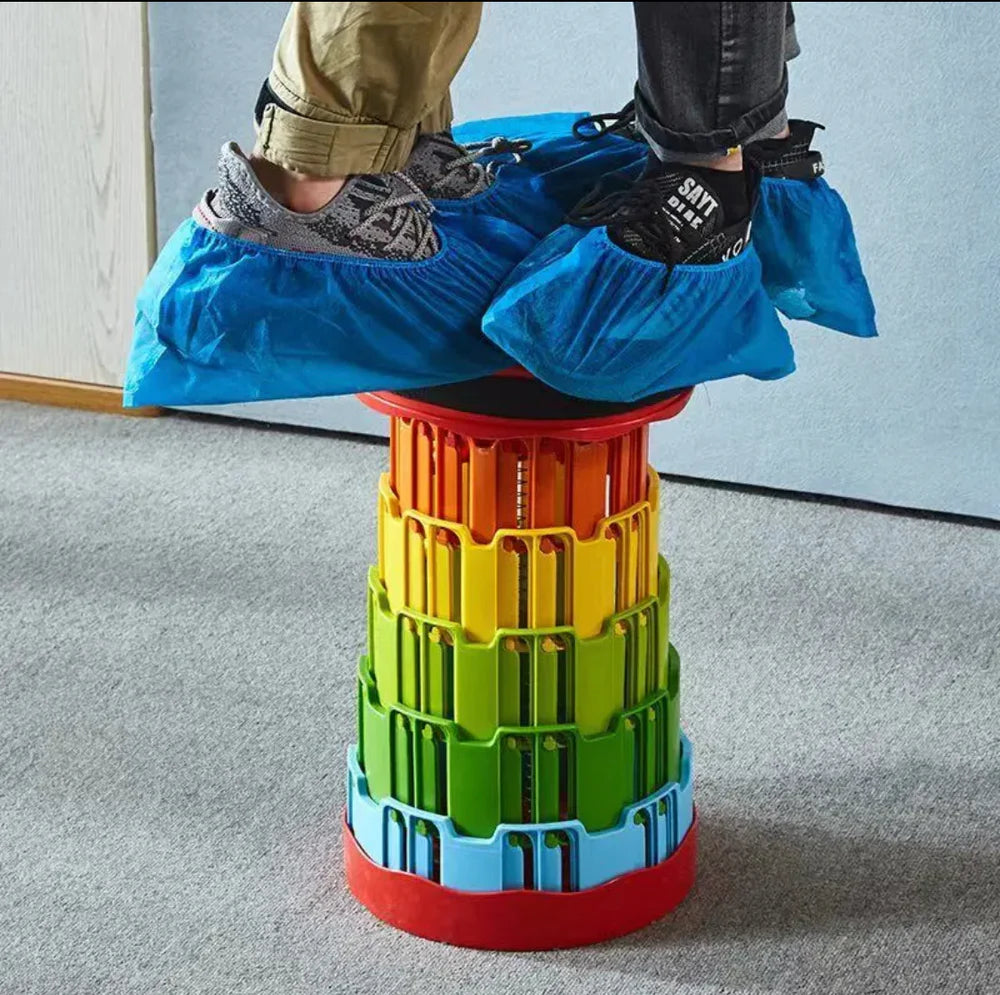 Telescopic Folding Plastic Stool - Outdoor Collapsible Stool - Each