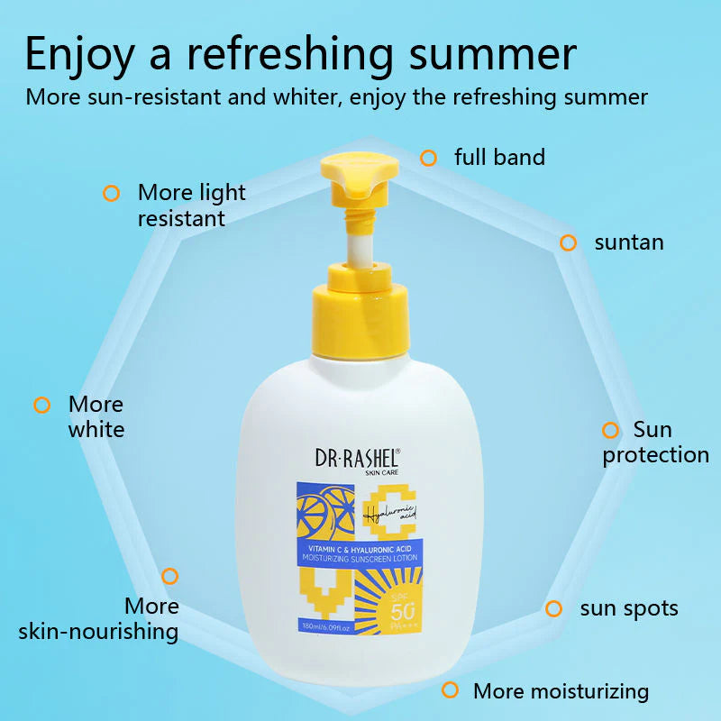 DR.Rashel Vitamin c & hyaluronic acid moisturizinng sunscreen loiton SPF50 - 180ml