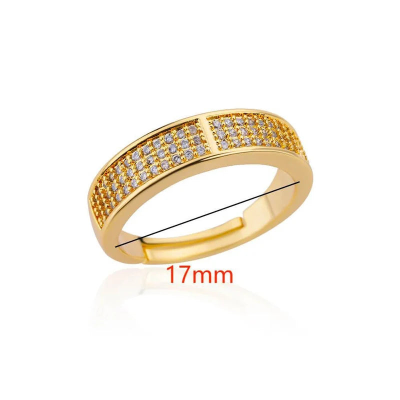 Stainless Steel AD studded Adjustable Finger Ring - Each