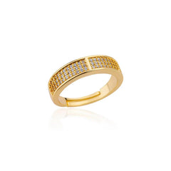 Stainless Steel AD studded Adjustable Finger Ring - Each