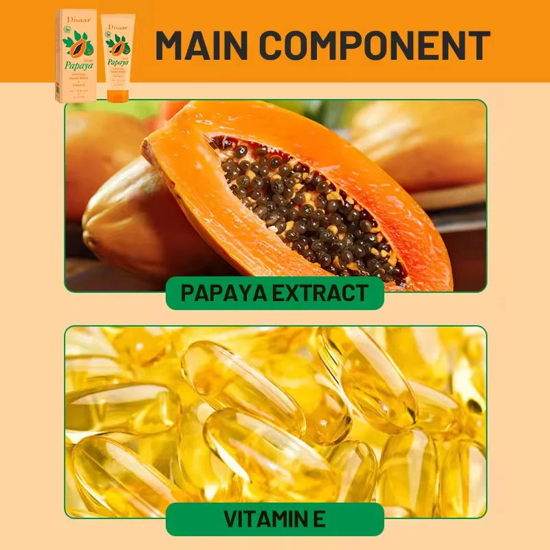 Disaar Papaya Extract Whitening Vitamin E Facial Wash 100g