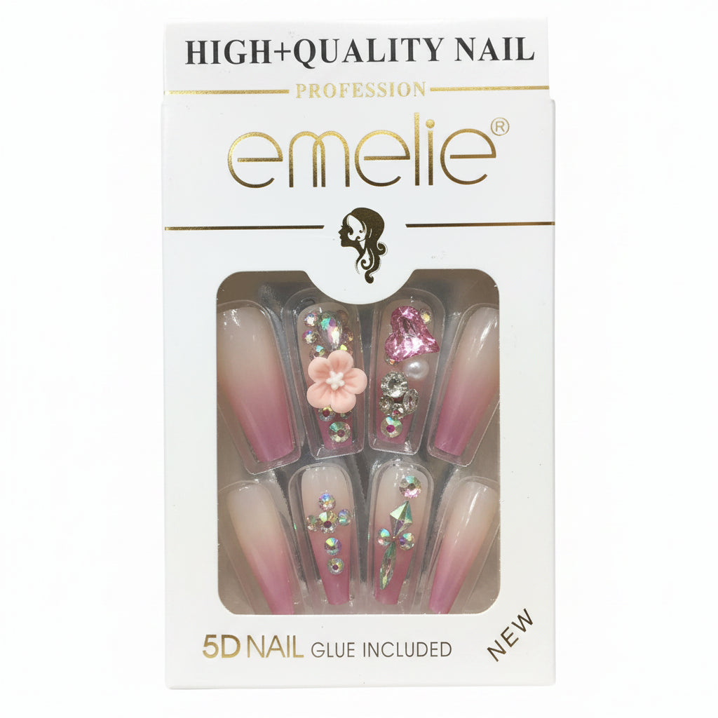Emelie 5D Artifical Nails With Nail Glue