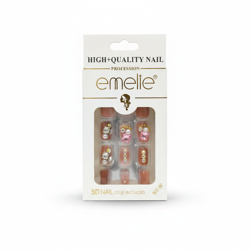 Emelie 5D Artifical Nails With Nail Glue