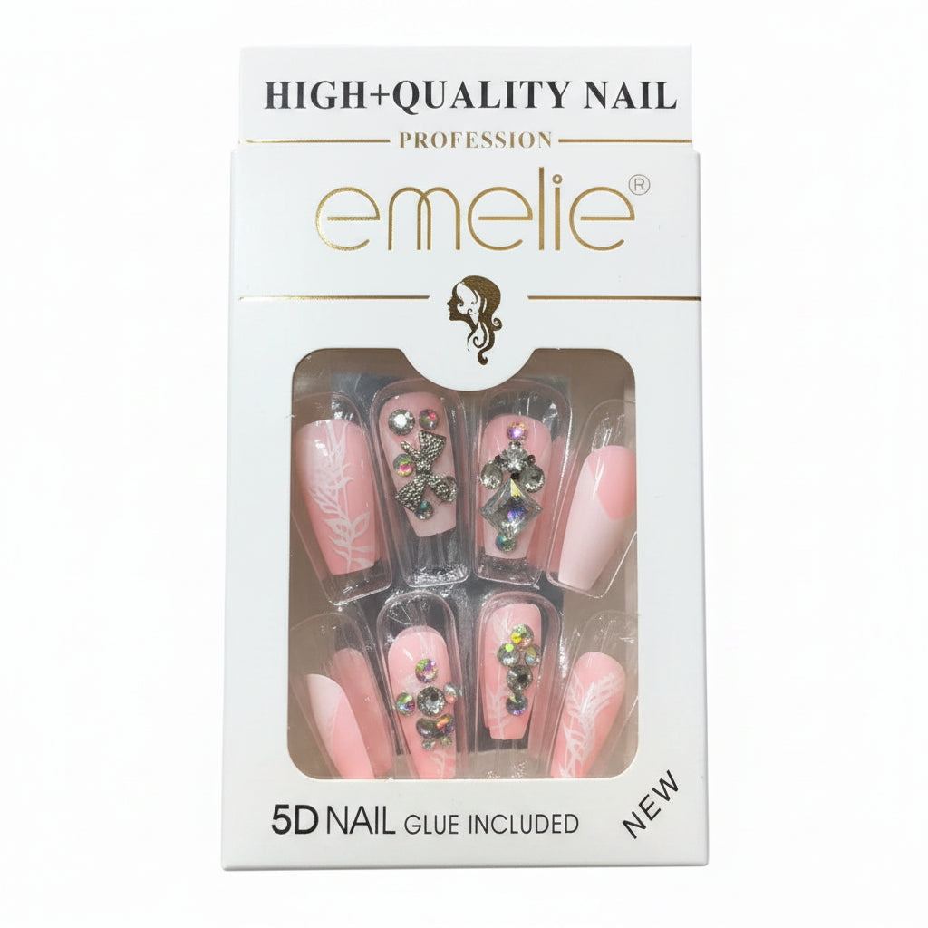 Emelie 5D Artifical Nails With Nail Glue