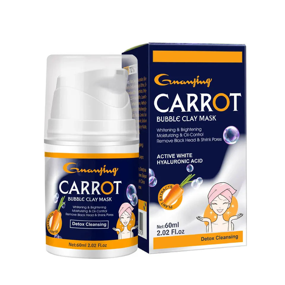 GUANJING Remove Black Head Shrink Pores Clean Skin Carrot Bubble Clay Mask - 60g