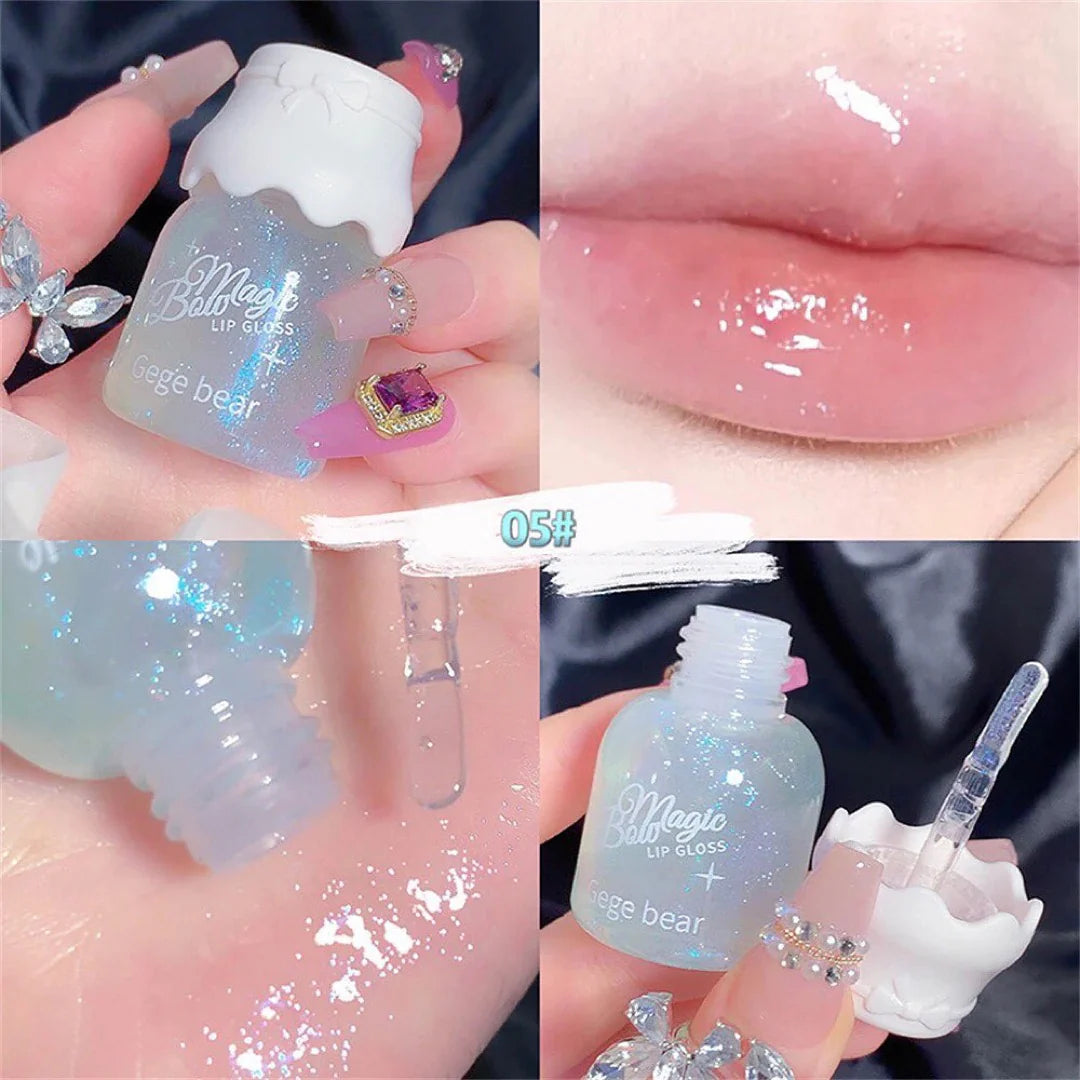 Gege Bear Lip Honey Gloss Set Moisturizing Mirror Shine