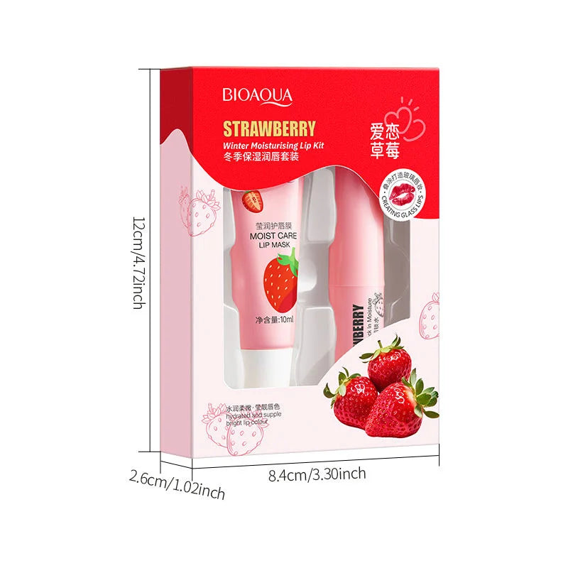 Bioaqua 2 in 1 Strawberry Lipkit Including Lip Balm and Lip Gloss