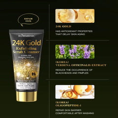KORMESIC 24K Gold Exfoliating Scrub Facial Cleanser - 100g