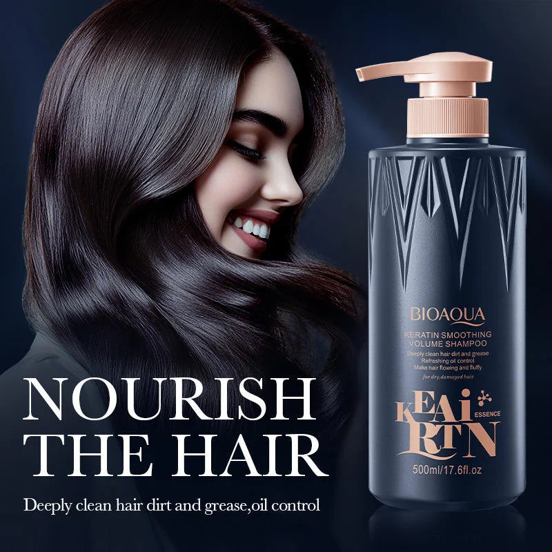 BIOAOUA Keratin Soft Fluffy Anti-Dandruff Oil Control Shampoo - 500ml