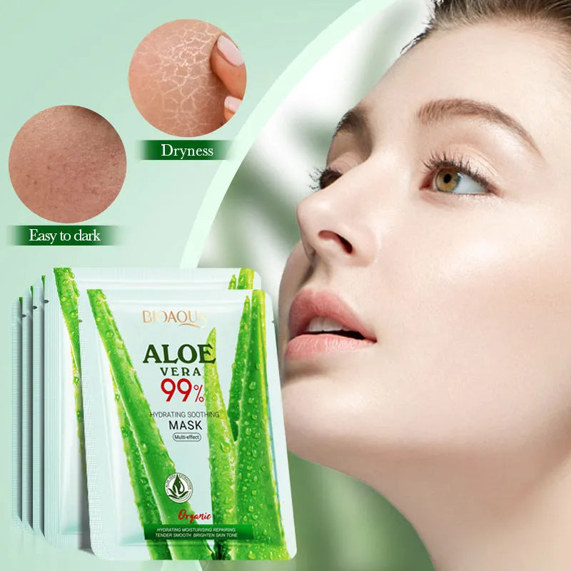 BIOAQUA 99% Aloe Vera Hydrating Soothing Mask - Multi-Effect Facial Mask - 25g