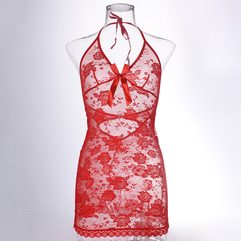 black lace babydoll lingerie set