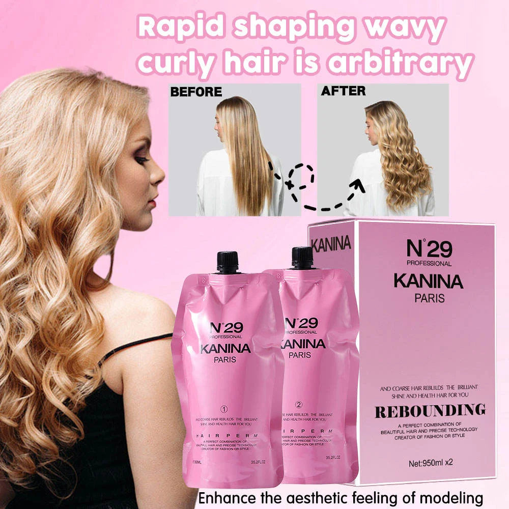 Kanina N°29 Professional Rebonding Cream Permanent Hair Straightening Kit - 950ml Each