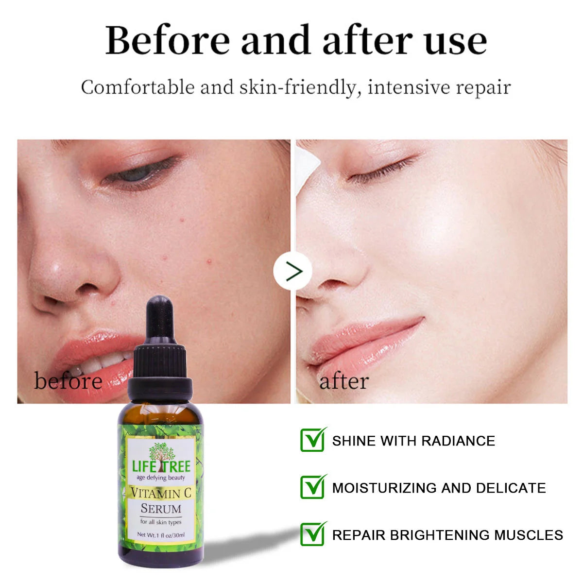 ROUSHUN Vitamin C Face Serum Anti Aging Facial Serum - 30ml
