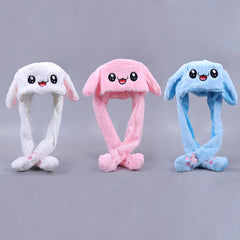 Rabbit Hat Plush Can Moving Bunny Ears Hat - 1PC