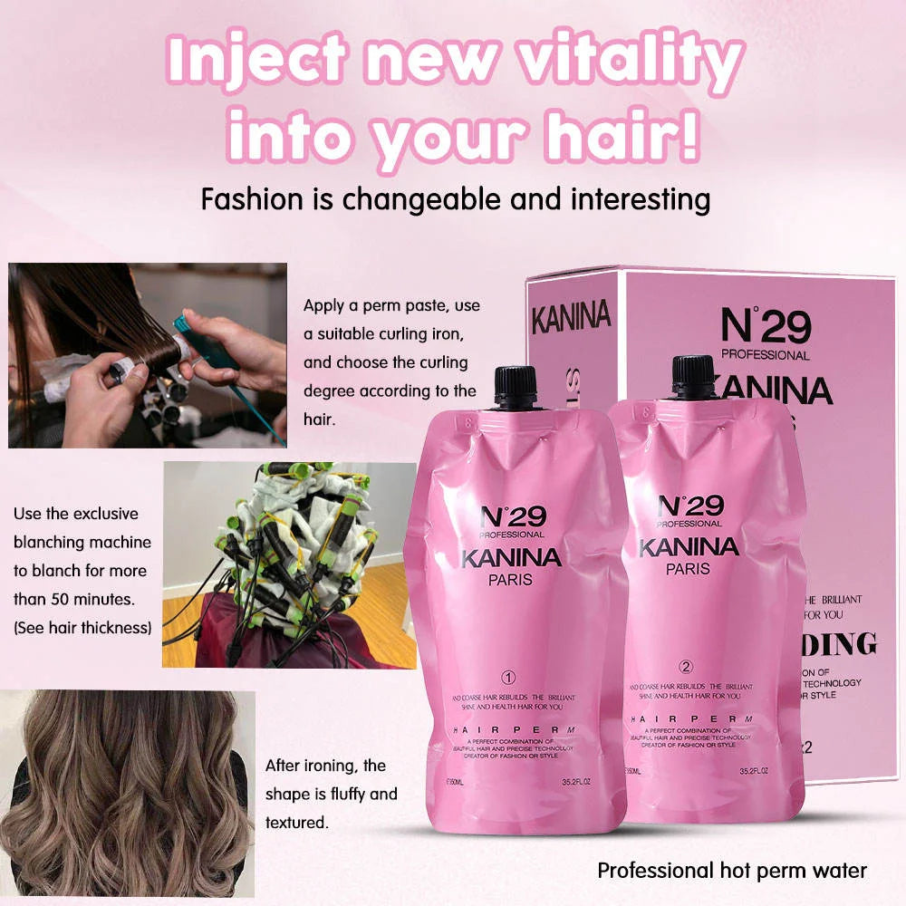 Kanina N°29 Professional Rebonding Cream Permanent Hair Straightening Kit - 950ml Each